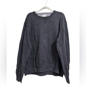 FAHERTY XXL GREY CASHMERE BLEND GREY CREWNECK SWEATER
